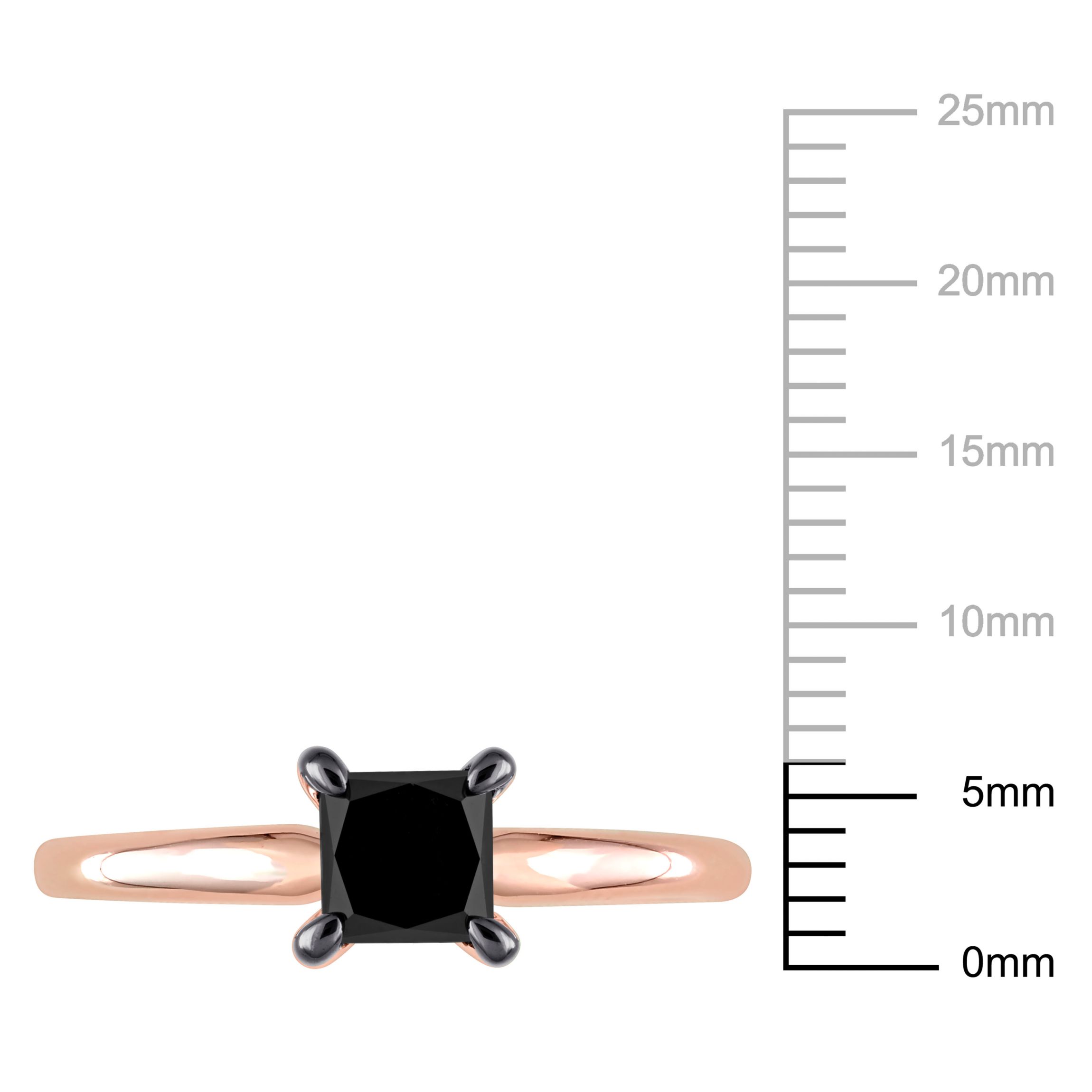 1 ct. t.w. Black Diamond Engagement Ring in 10K Rose Gold with Black Rhodium Plated