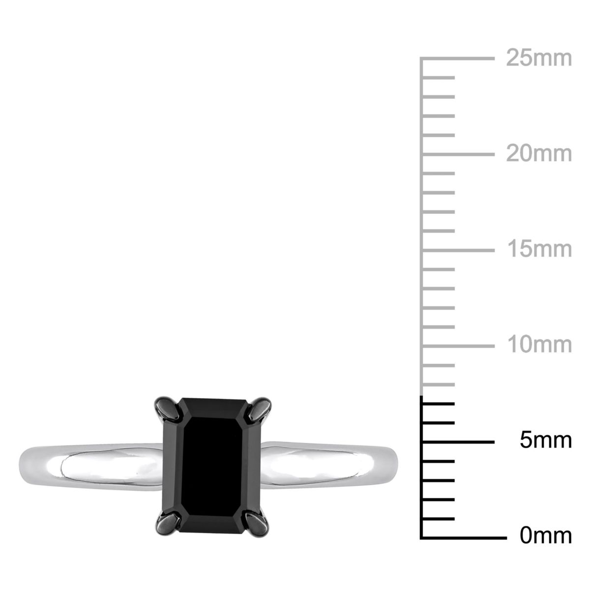 1 ct. t.w. Black Diamond Solitaire Engagement Ring in 14K White Gold with Black Rhodium Plated