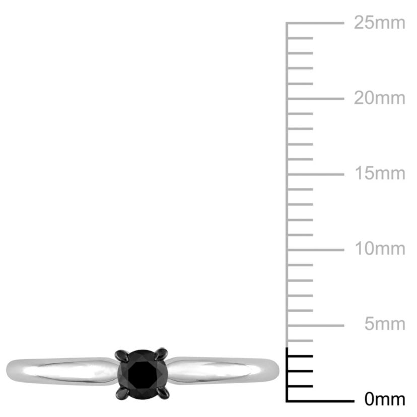 1/4 ct. t.w. Black Diamond Solitaire Engagement Ring in 14K White Gold