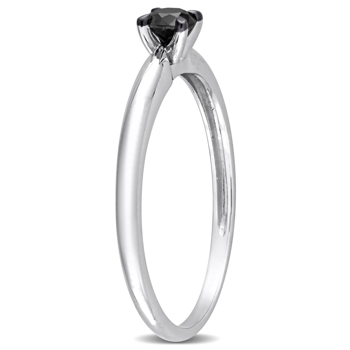 1/4 ct. t.w. Black Diamond Solitaire Engagement Ring in 14K White Gold