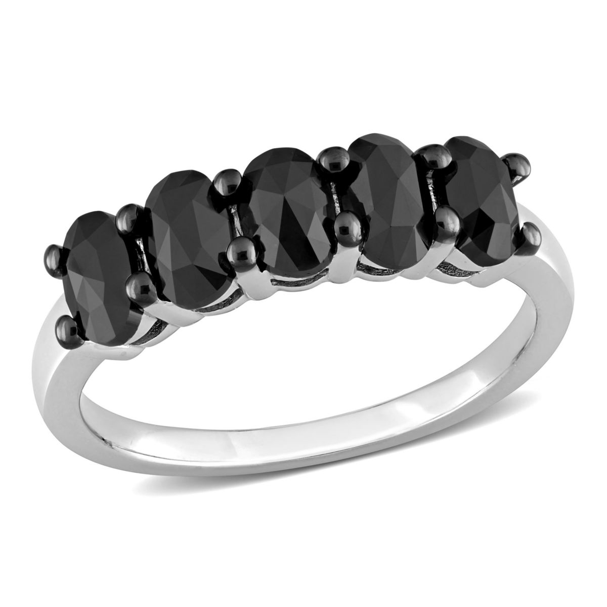 1.25 ct. t.w. Black Diamond Eternity Ring in 14K White Gold with Black Rhodium Plated