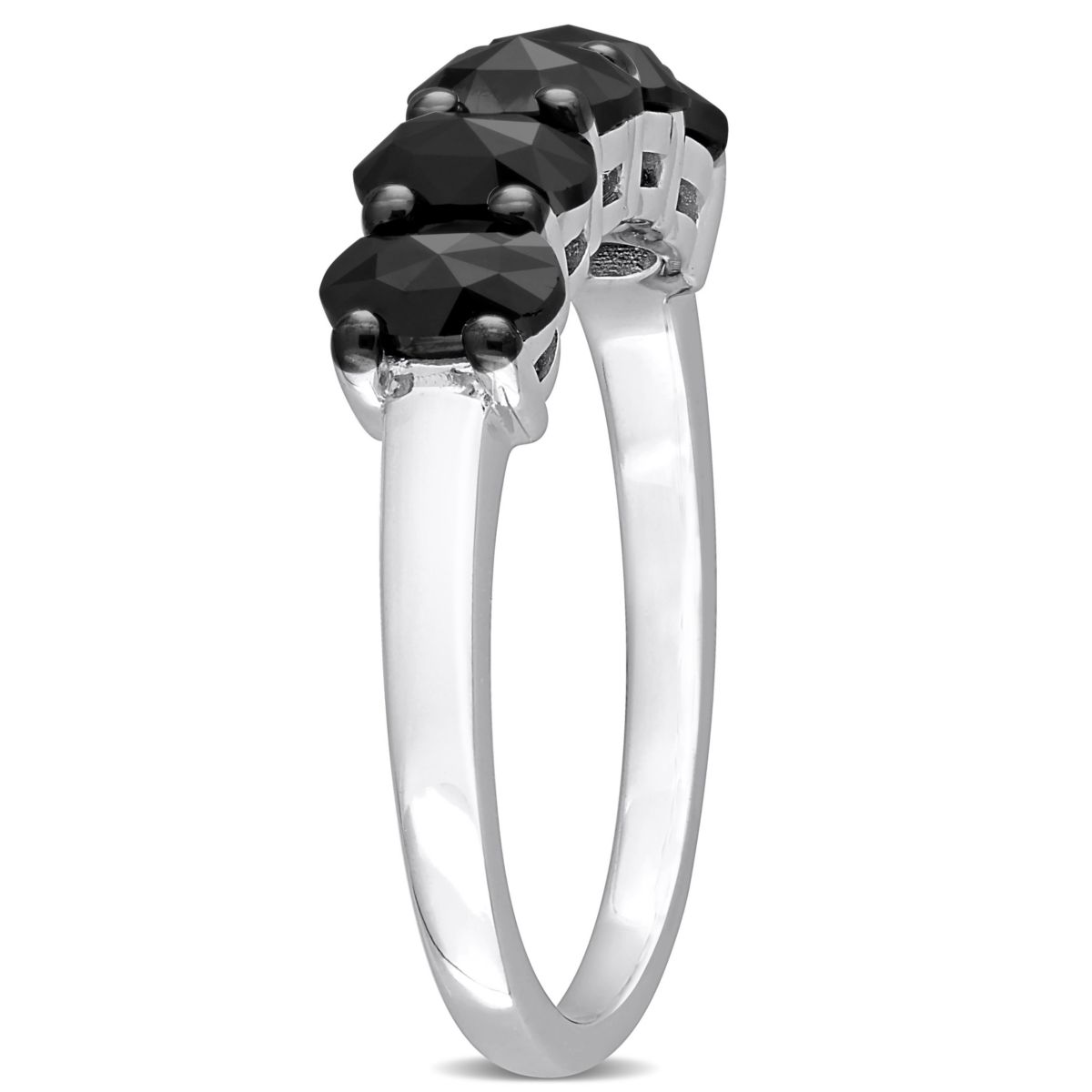 1.25 ct. t.w. Black Diamond Eternity Ring in 14K White Gold with Black Rhodium Plated