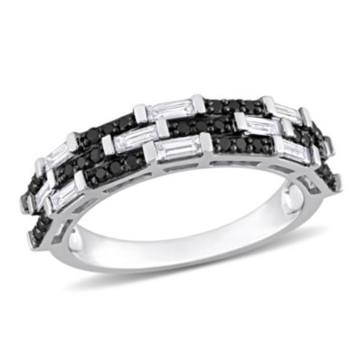 Belk & Co 5/8 ct. t.w. Black and White Diamond Fashion Ring in 14K White Gold with Black Rhodium Plated, 9