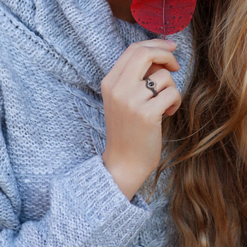 1/2 ct. t.w. Black and White Diamond Bridal Ring Set in 10K White Gold with Black Rhodium Plated