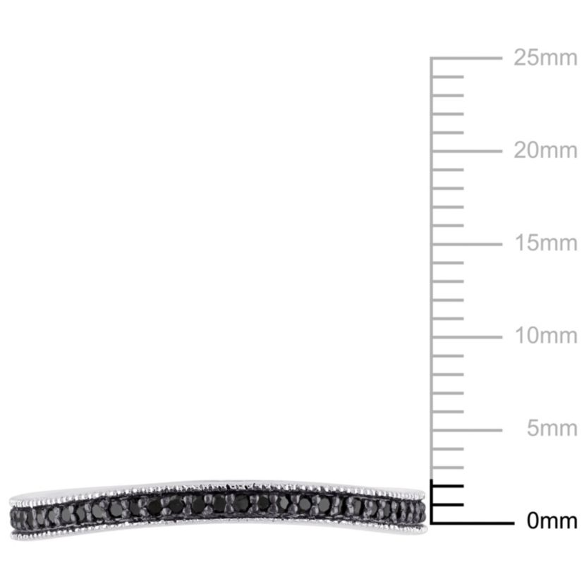 1/7 ct. t.w. Black Diamond Anniversary Band in Sterling Silver with Black Rhodium Plated