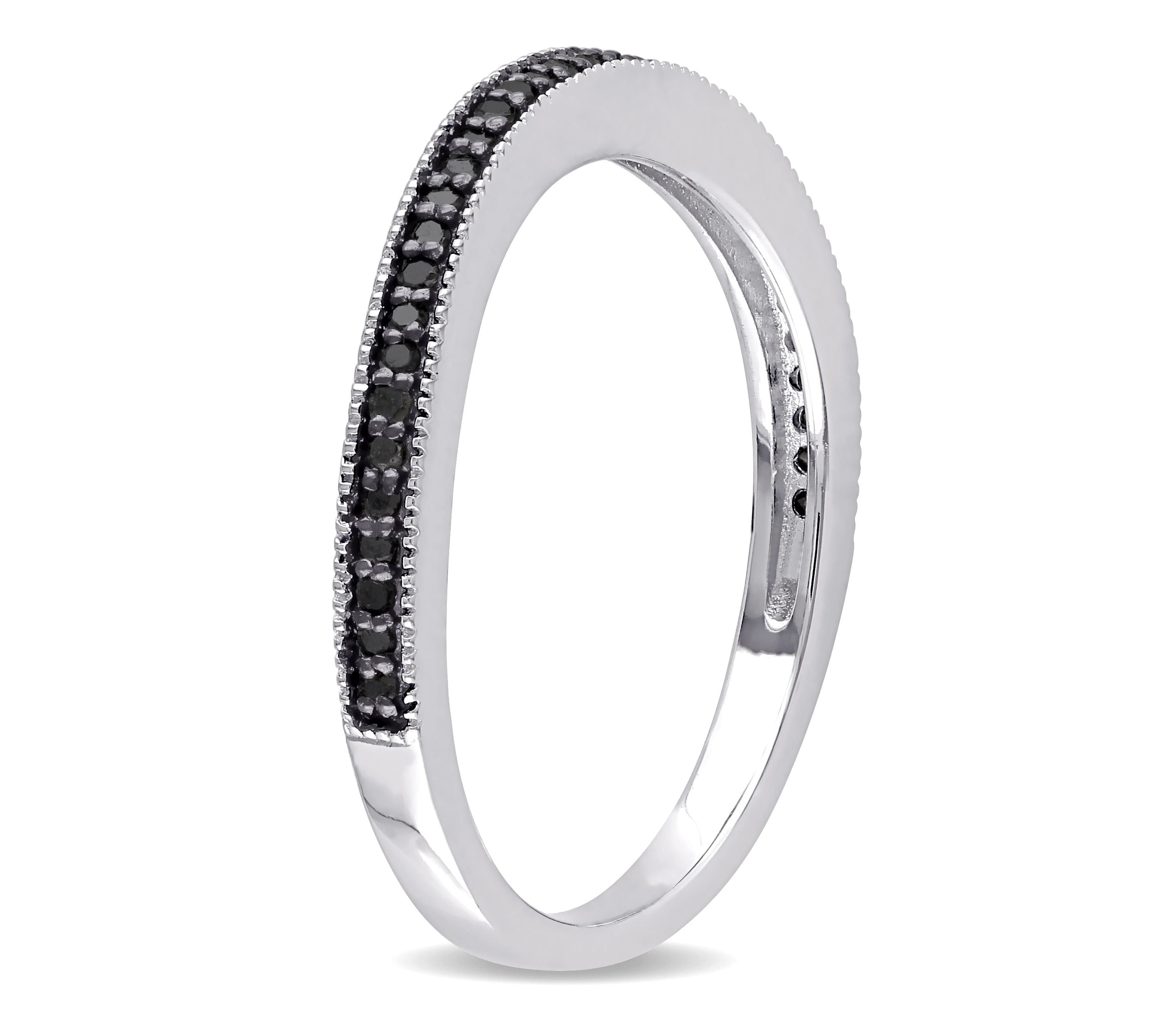 1/7 ct. t.w. Black Diamond Anniversary Band in Sterling Silver with Black Rhodium Plated