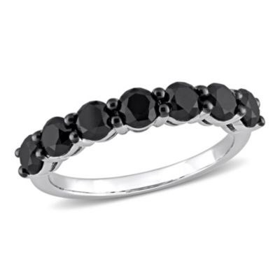Belk & Co 1.75 ct. t.w. Black Diamond Semi-Eternity Ring in 10K White Gold with Black Rhodium Plated, 9