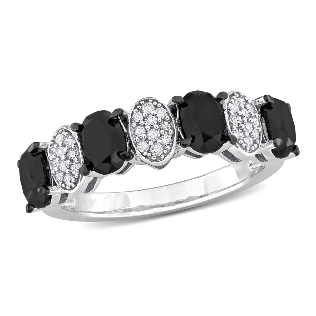Belk & Co. 2.15 ct. t.w. Black and White Diamond Ring in 10K White Gold ...