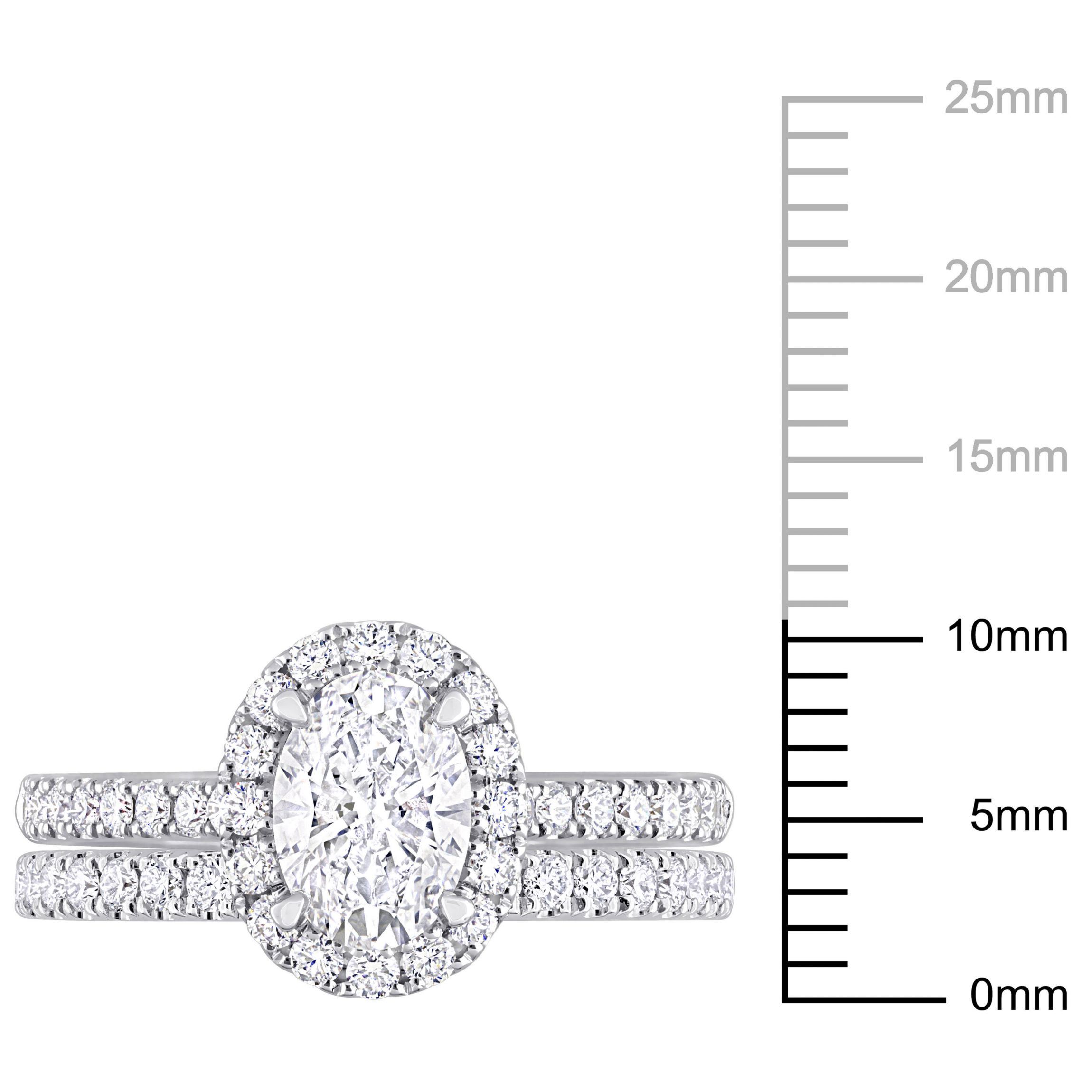 1.78 ct. T.w. Lab Grown Diamond and Tsavorite Engagement Ring Set in 14K White Gold