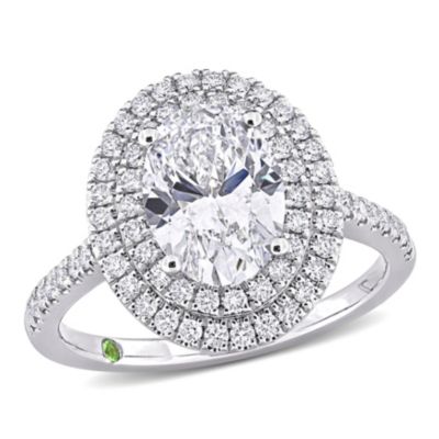 Belk & Co 2.52 ct. t.w. Lab Grown Diamond and Tsavorite Fashion Ring in 14K White Gold, 6 -  0620400152507