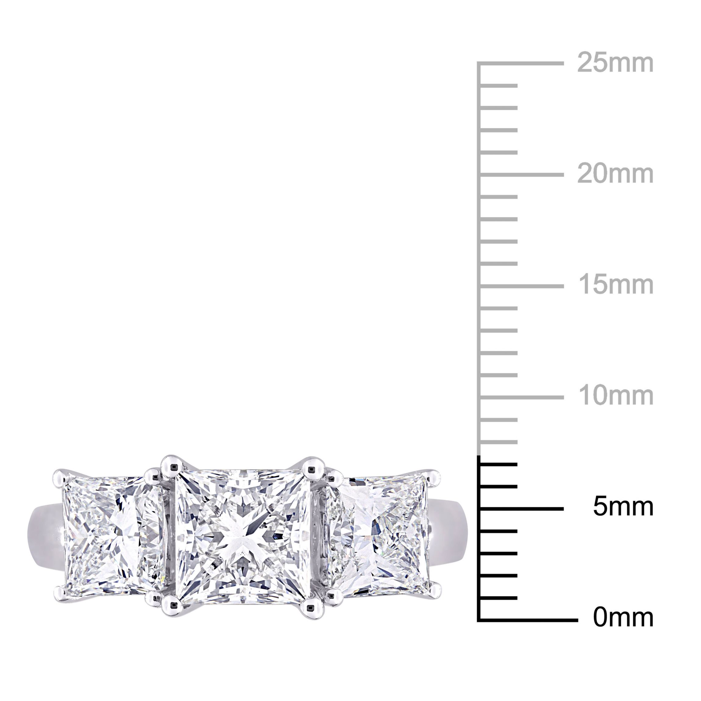 3.5 ct. t.w. Lab Grown Diamond and Tsavorite 3-Stone Ring in 14K White Gold