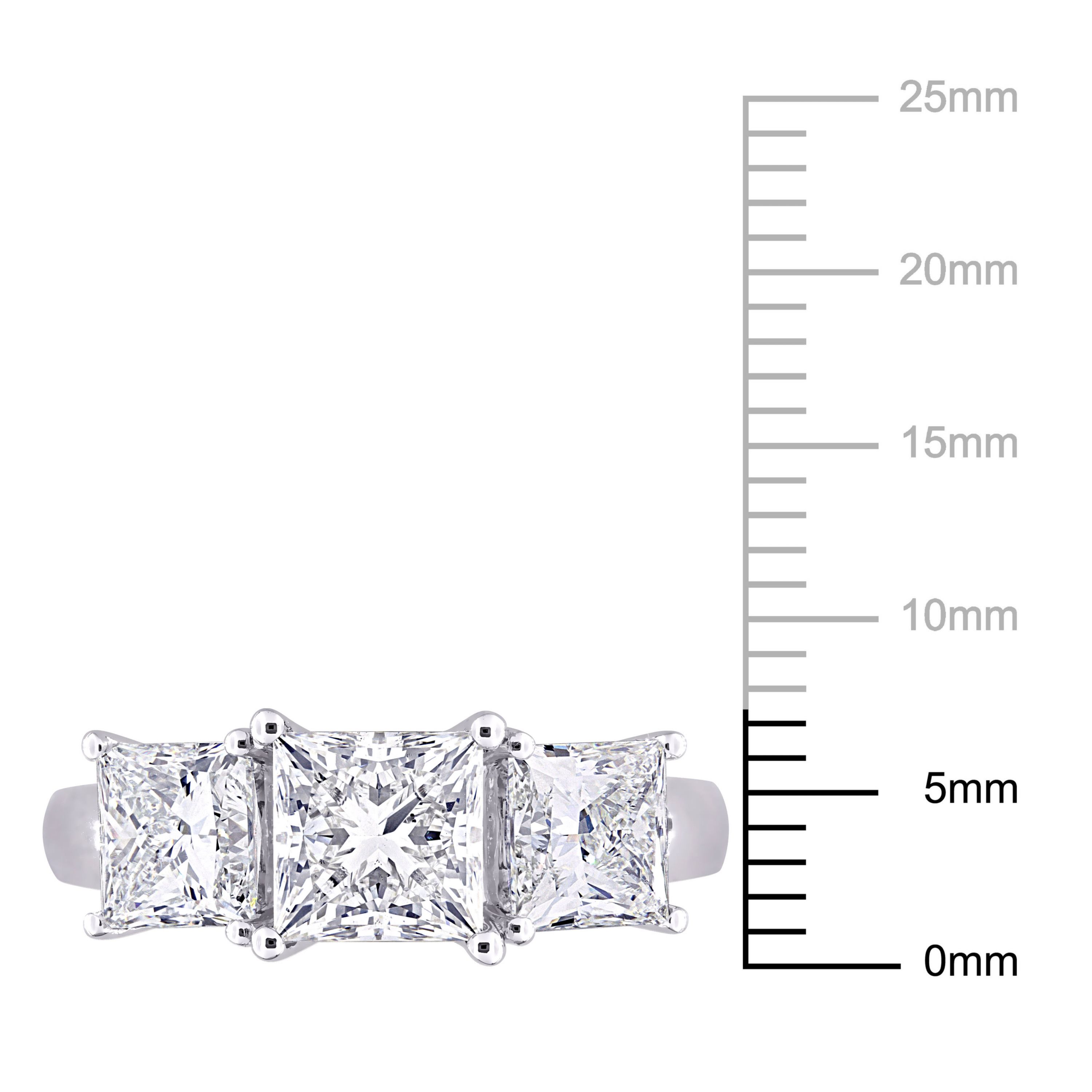 3.5 ct. t.w. Lab Grown Diamond and Tsavorite 3-Stone Ring in 14K White Gold