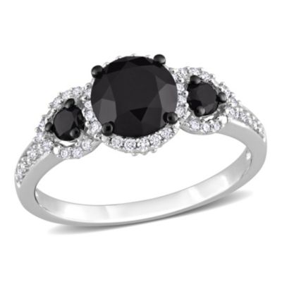 Belk & Co 1.96 ct. t.w. Black and White Diamond 3-Stone Ring in 14K White Gold, 10 -  0620400153979