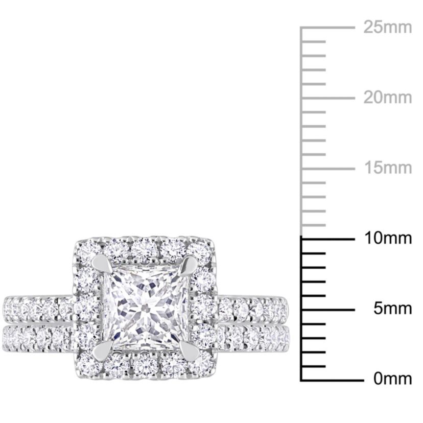 2.30 ct. t.w. Lab Grown Diamond and Tsavorite Engagement Ring Set in 14K White Gold