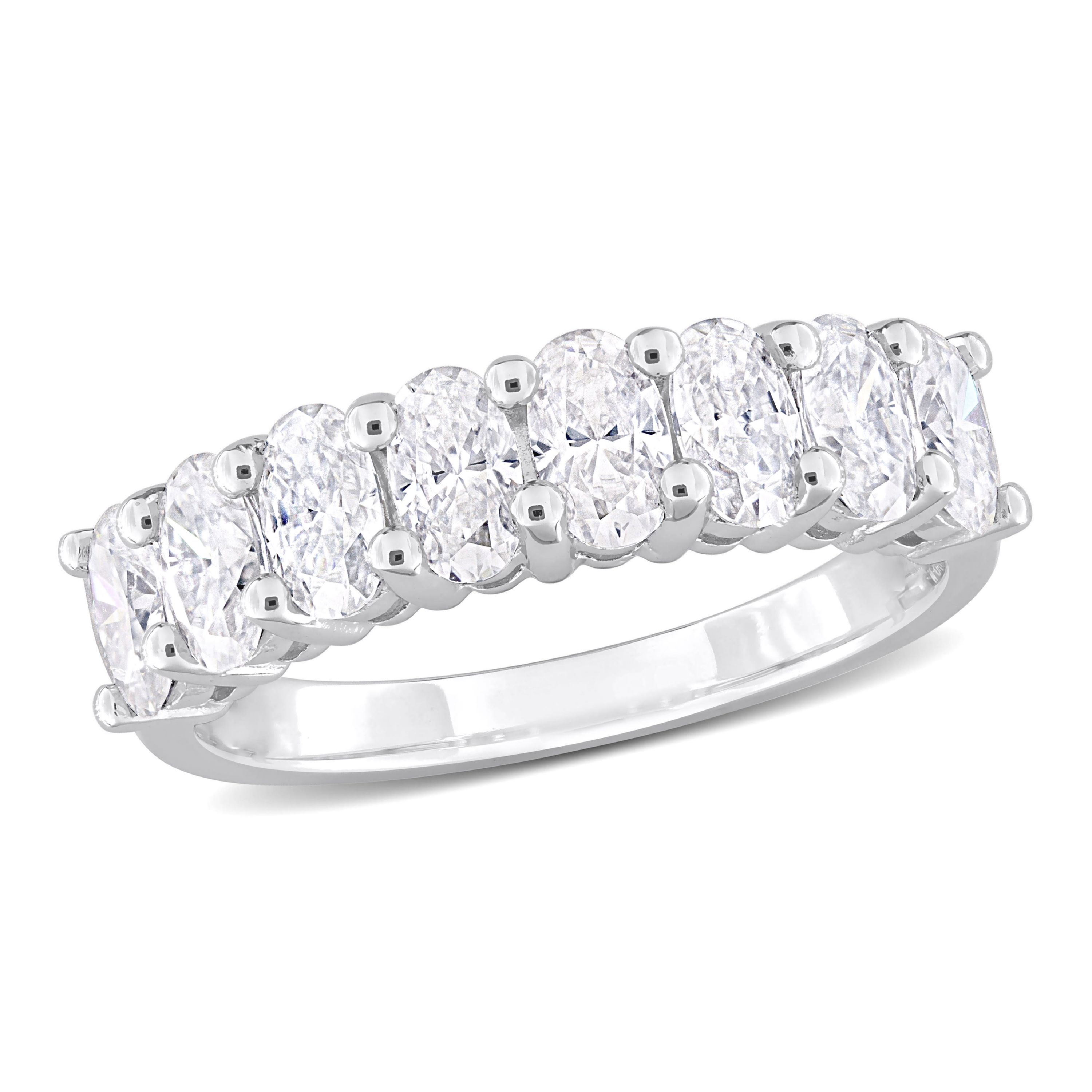 Lab Created Created Moissanite Anniversary Ring in Sterling Silver