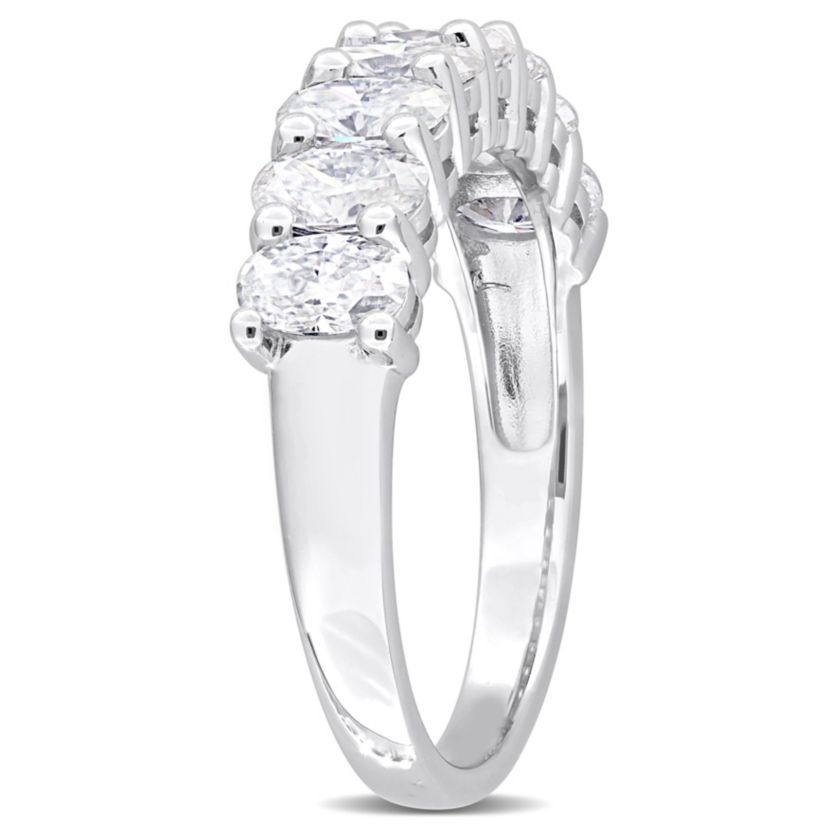 Lab Created Created Moissanite Anniversary Ring in Sterling Silver