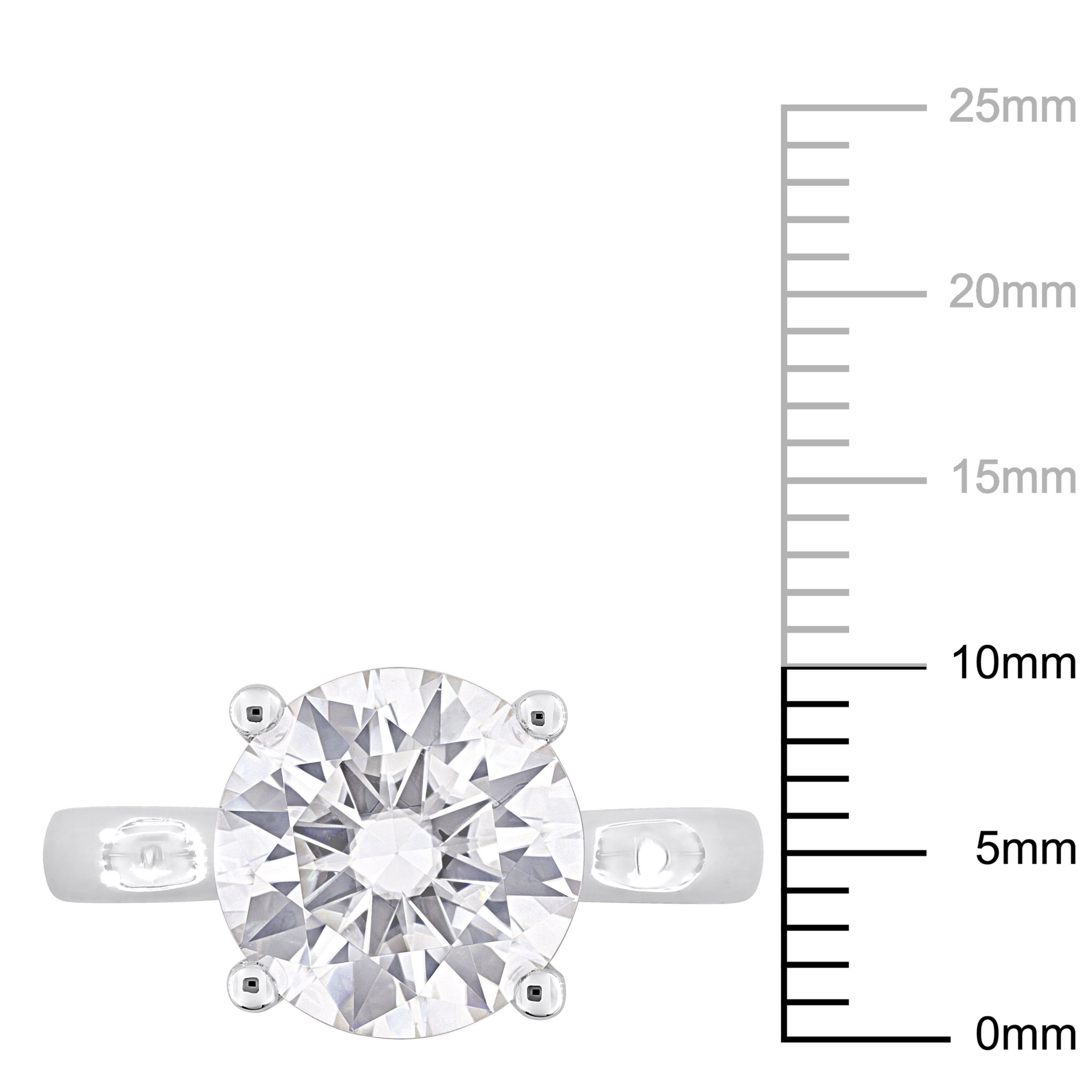 Lab Created Created Moissanite Solitaire Ring in Sterling Silver