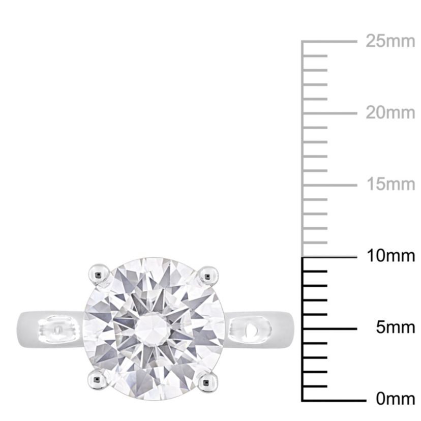 Lab Created Created Moissanite Solitaire Ring in Sterling Silver