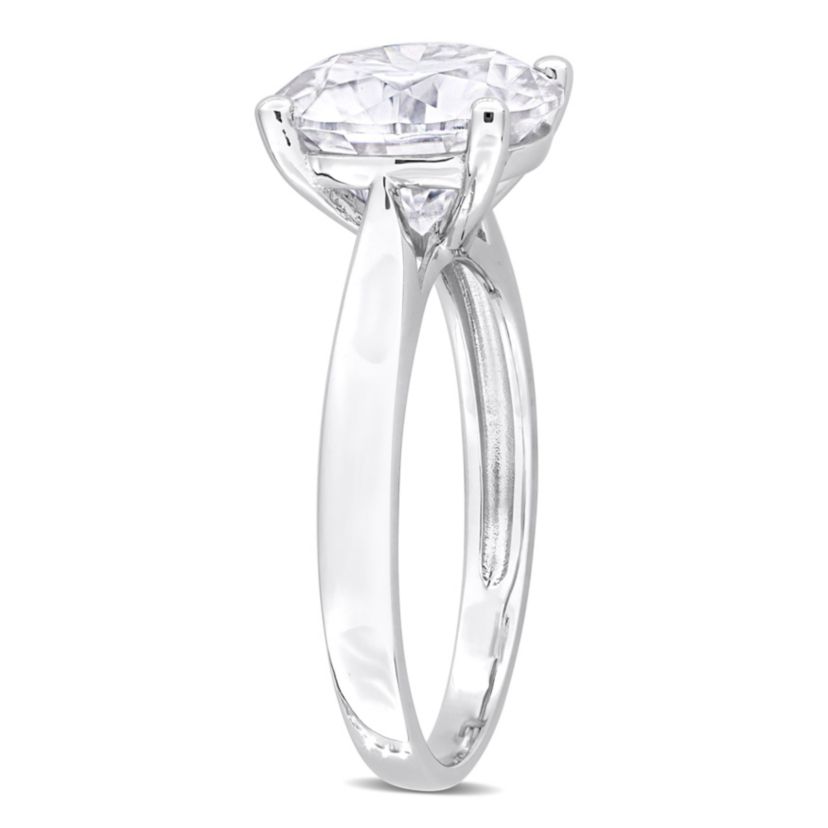 Lab Created Created Moissanite Solitaire Ring in Sterling Silver