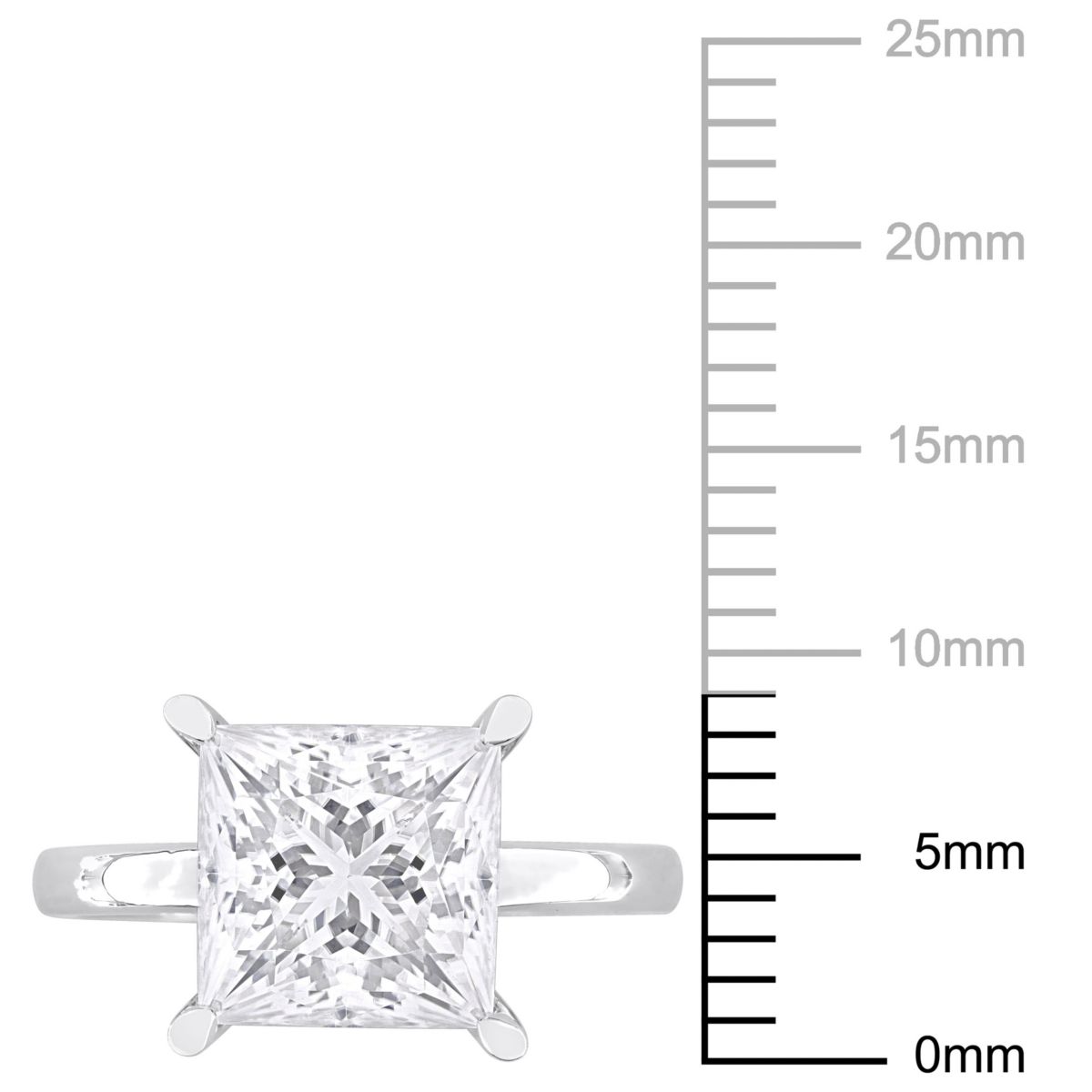 Lab Created Created Moissanite Solitaire Ring in Sterling Silver