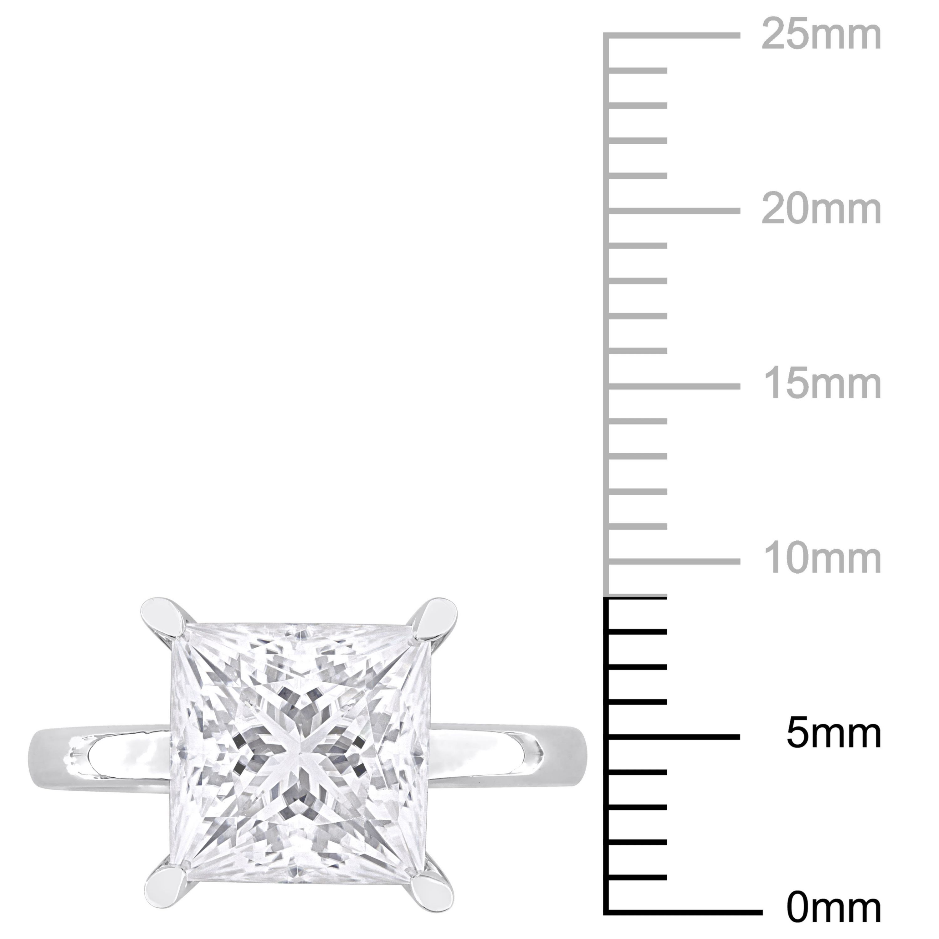 Lab Created Created Moissanite Solitaire Ring in Sterling Silver