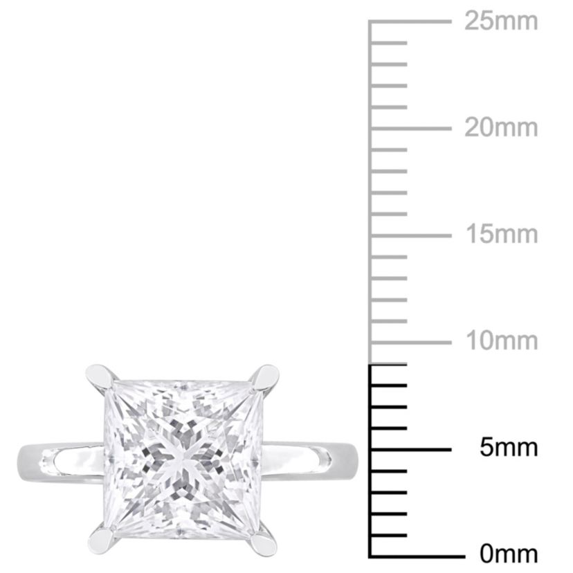 Lab Created Created Moissanite Solitaire Ring in Sterling Silver