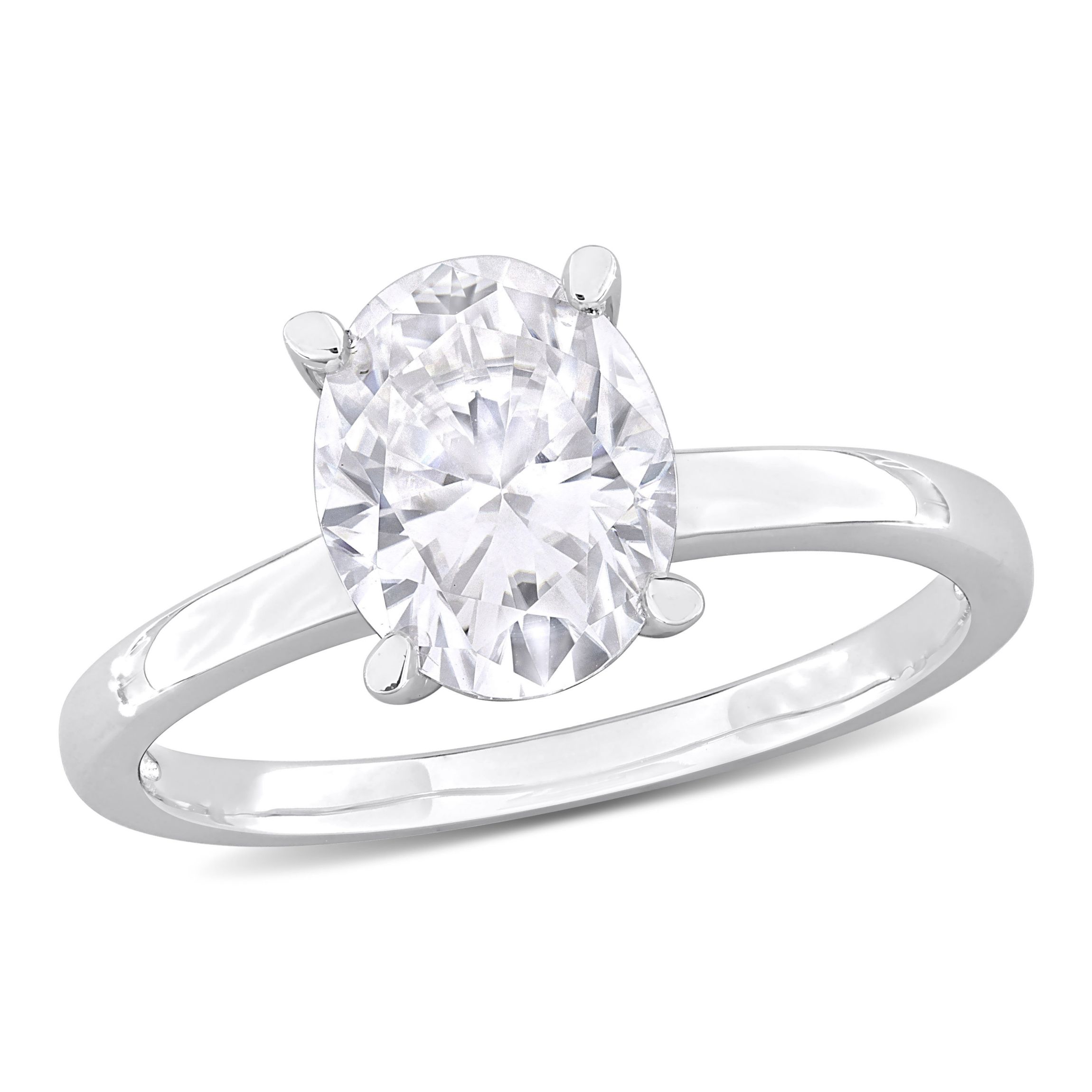 Lab Created Created Moissanite Engagement Ring in Sterling Silver