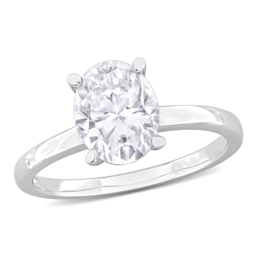 Lab Created Created Moissanite Engagement Ring in Sterling Silver