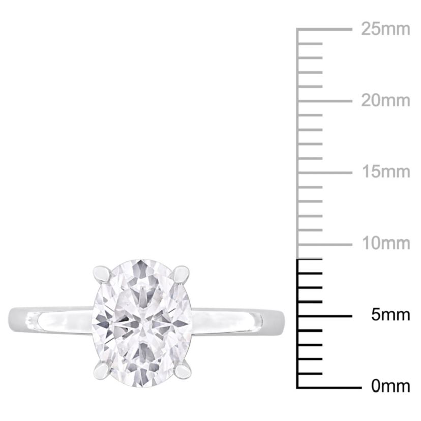 Lab Created Created Moissanite Engagement Ring in Sterling Silver