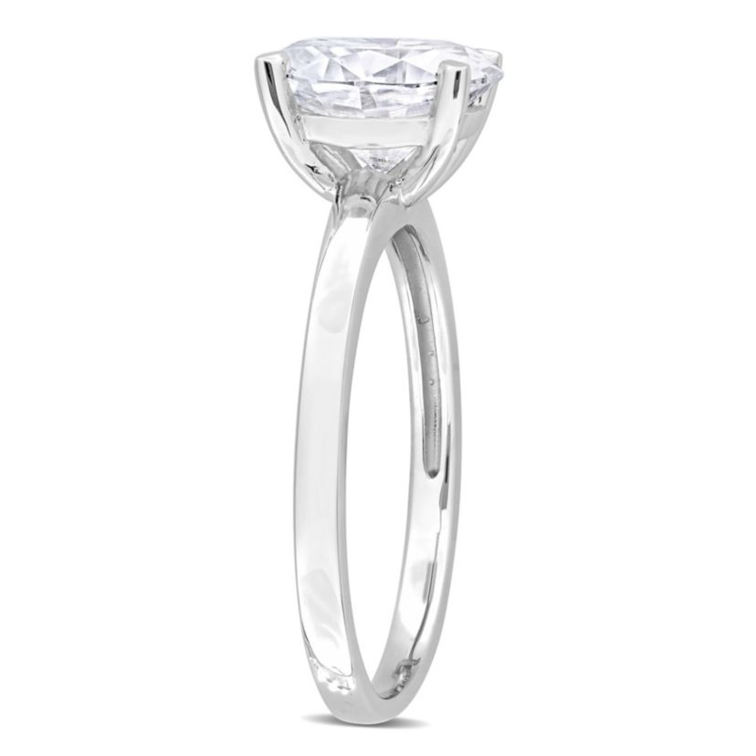 Lab Created Created Moissanite Engagement Ring in Sterling Silver