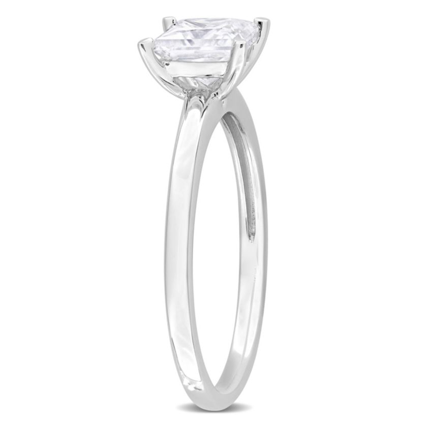 Lab Created Created Moissanite Solitaire Ring in Sterling Silver