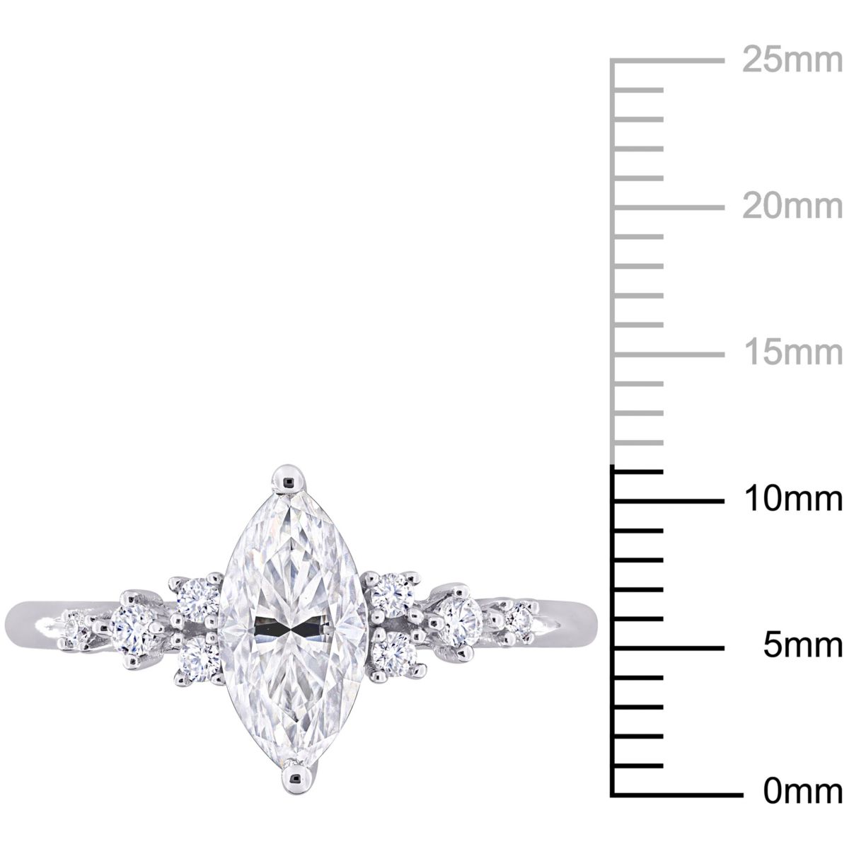 Lab Created Created Moissanite Engagement Ring in Sterling Silver
