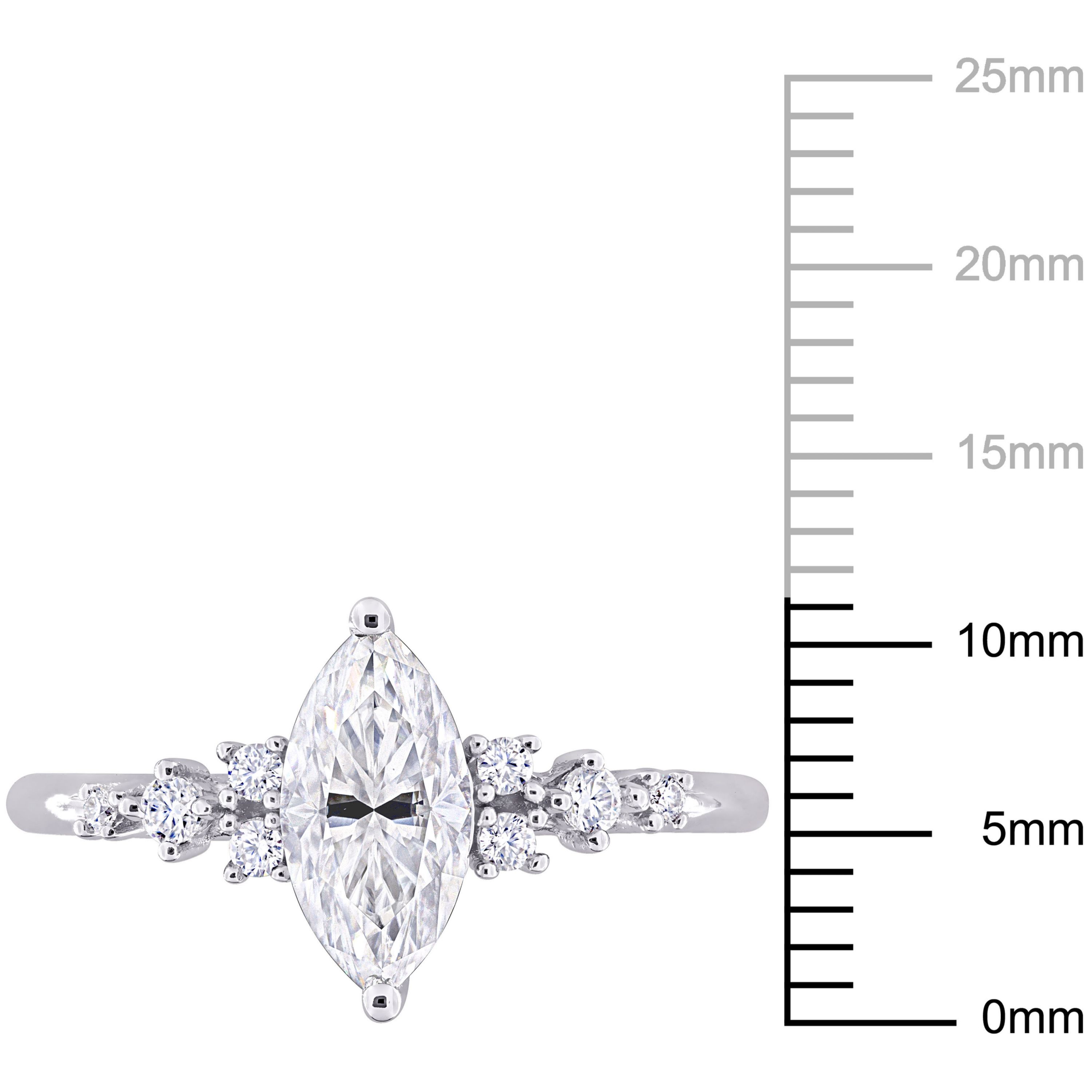 Lab Created Created Moissanite Engagement Ring in Sterling Silver