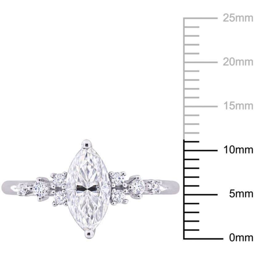 Lab Created Created Moissanite Engagement Ring in Sterling Silver