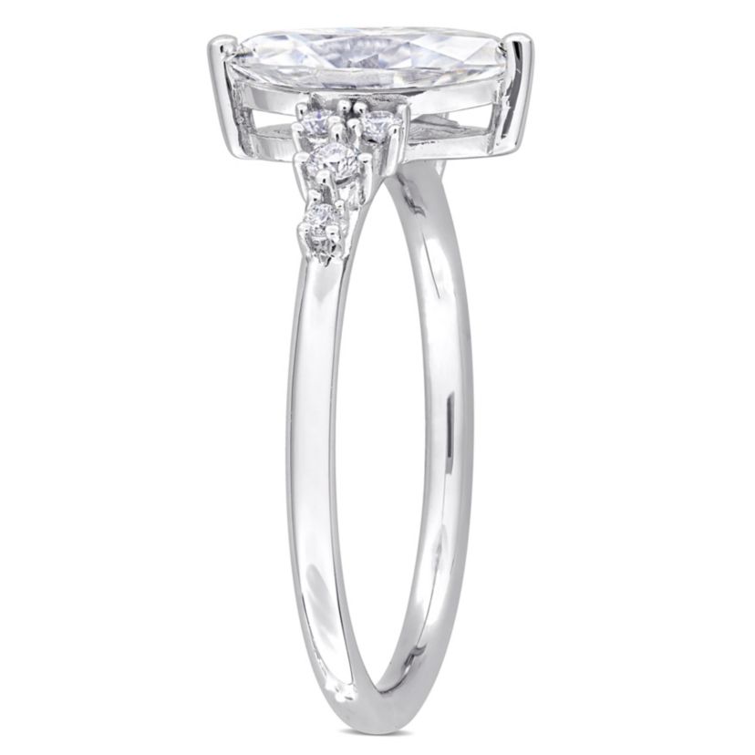 Lab Created Created Moissanite Engagement Ring in Sterling Silver