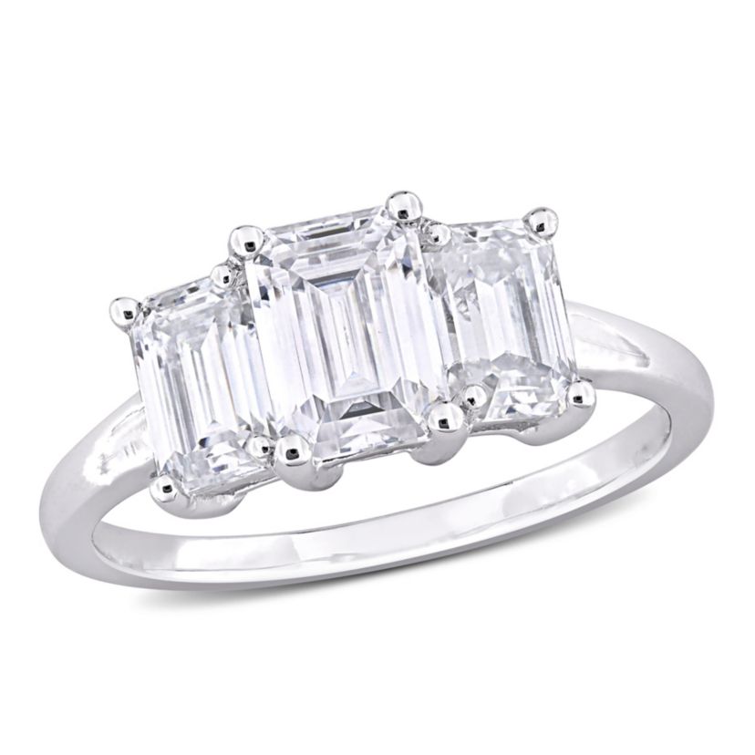 Lab Created Created Moissanite Engagement Ring in Sterling Silver