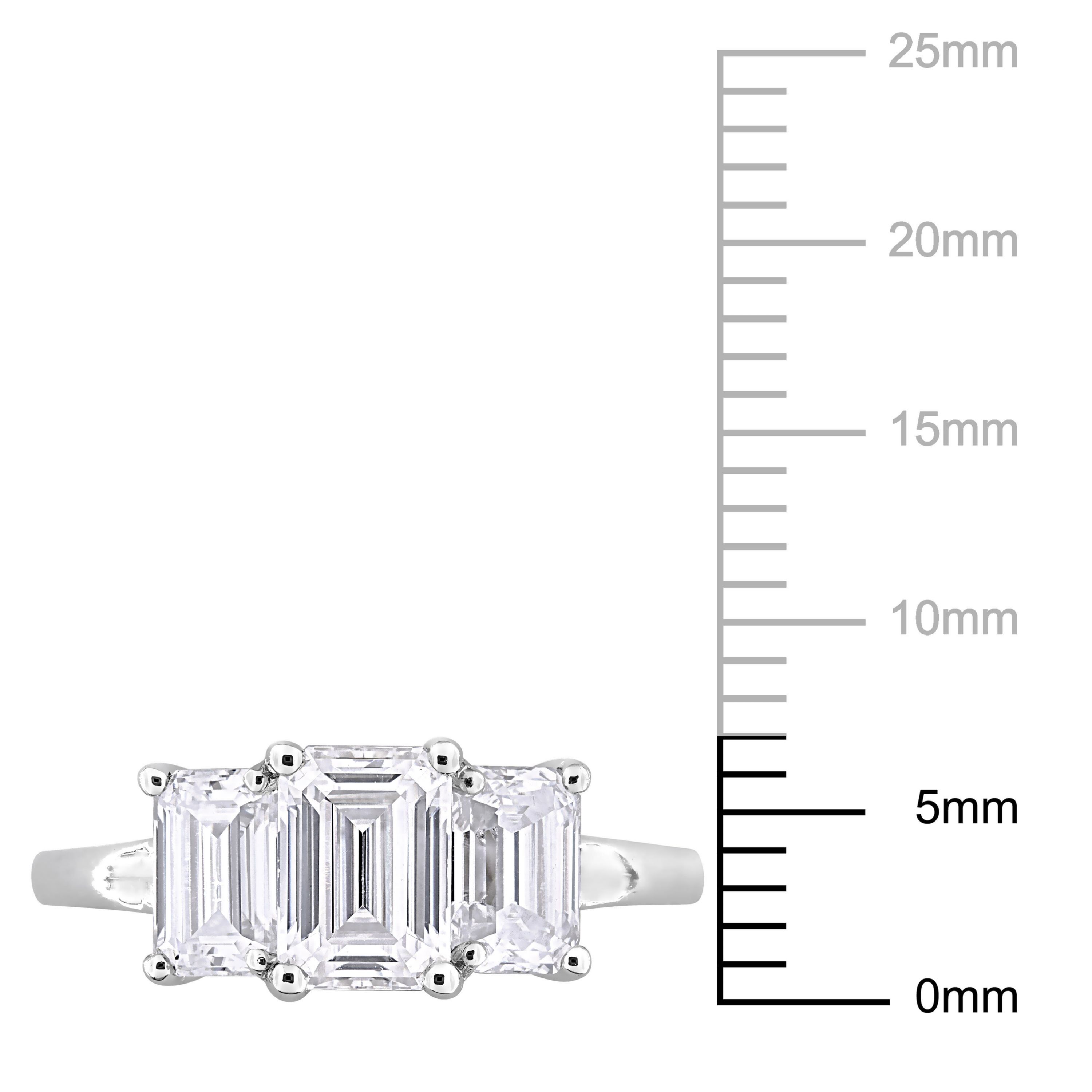 Lab Created Created Moissanite Engagement Ring in Sterling Silver