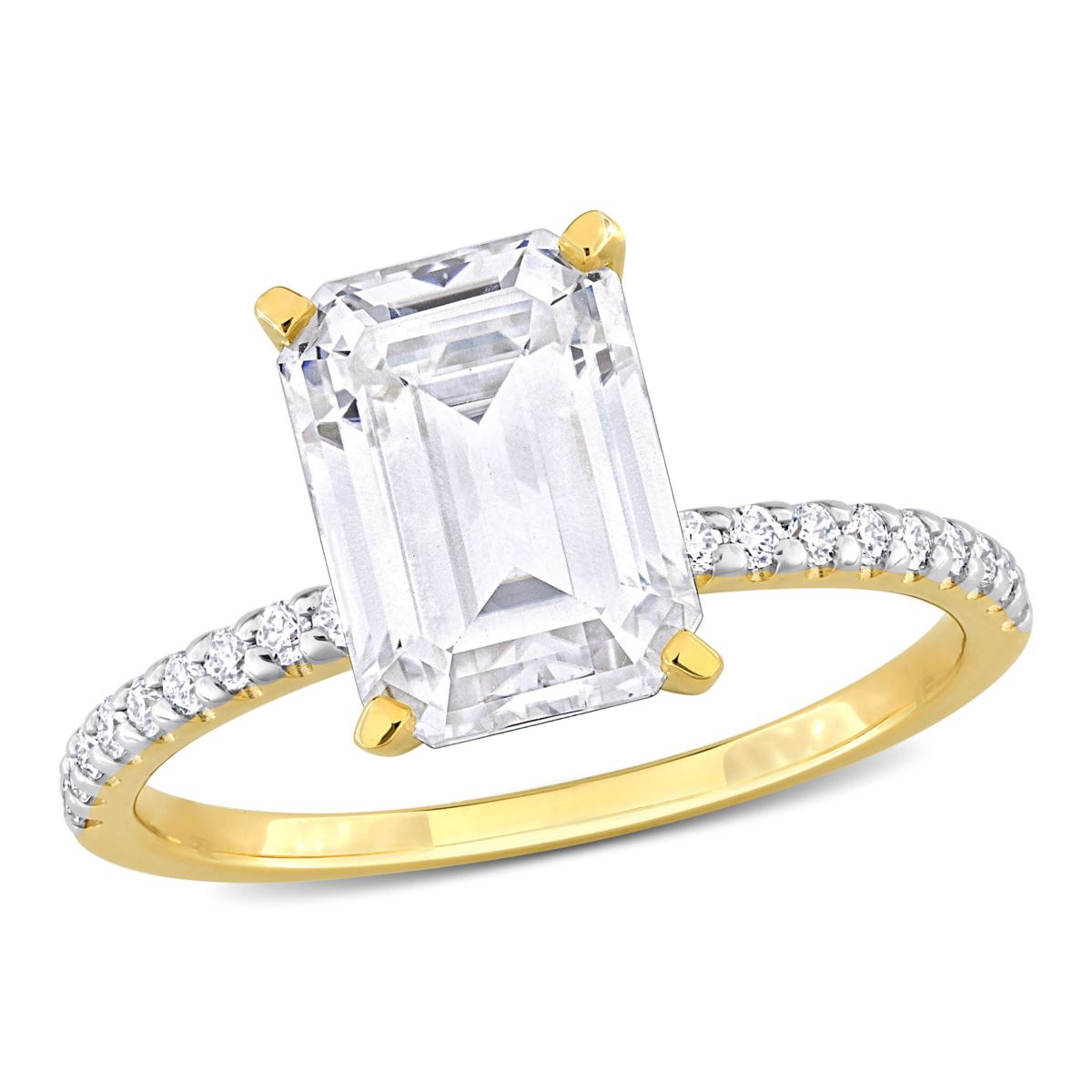 Lab Created Created Moissanite Engagement Ring in 10K Yellow Gold