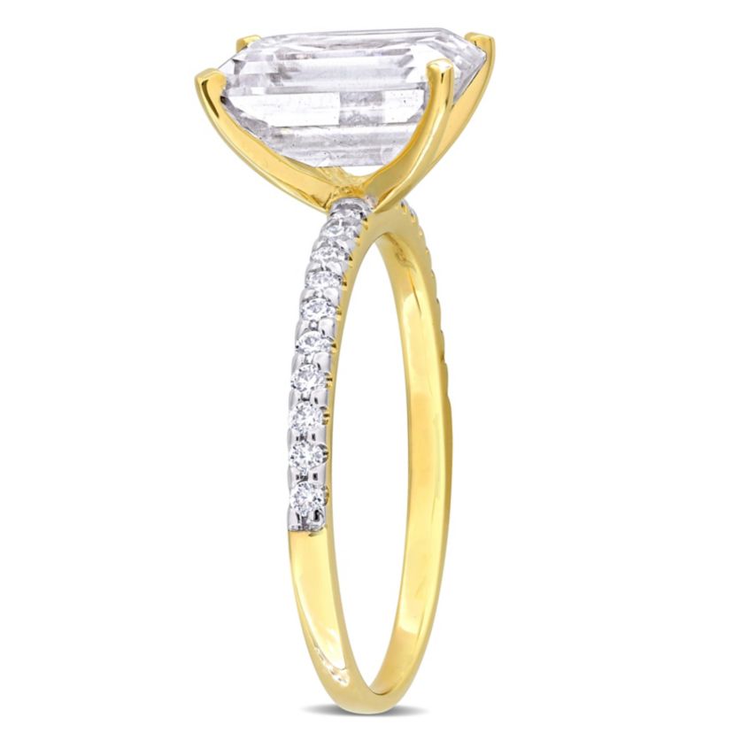 Lab Created Created Moissanite Engagement Ring in 10K Yellow Gold