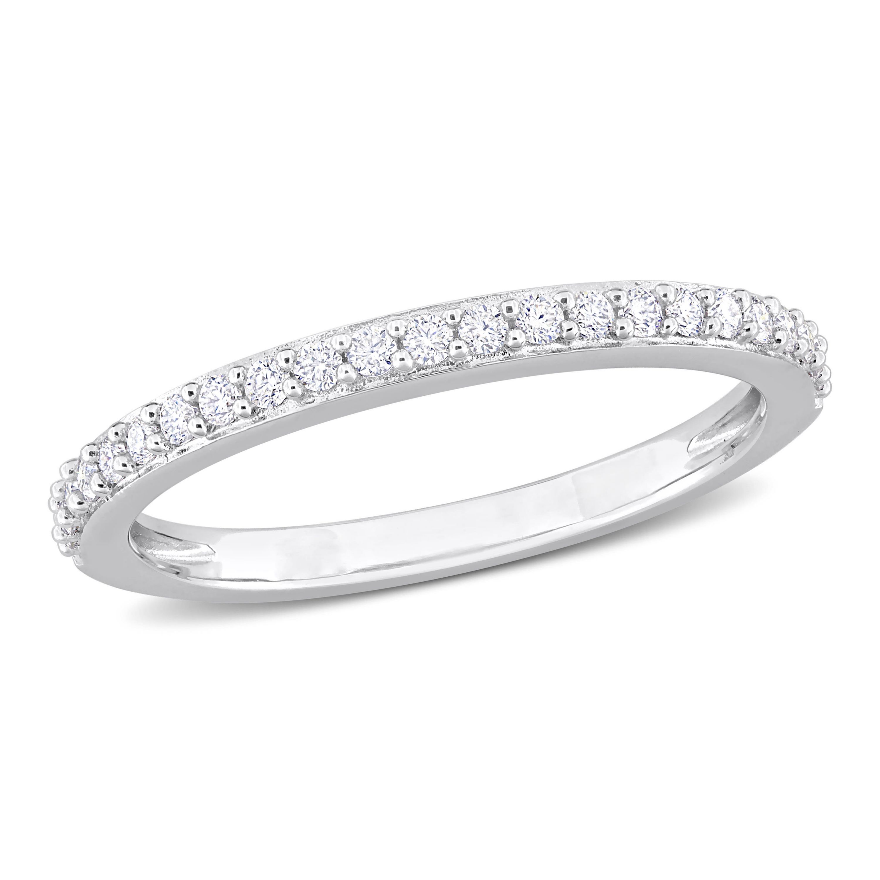 Lab Created Created Moissanite Eternity Ring in Sterling Silver