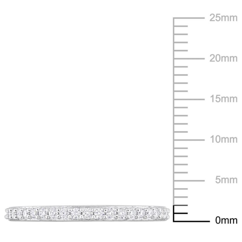 Lab Created Created Moissanite Eternity Ring in Sterling Silver