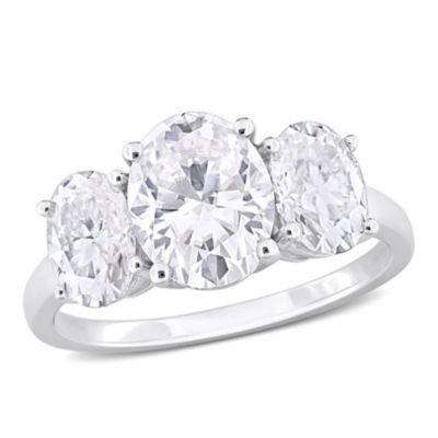 Belk & Co Lab Created Moissanite Engagement Ring in Sterling Silver, White, 5