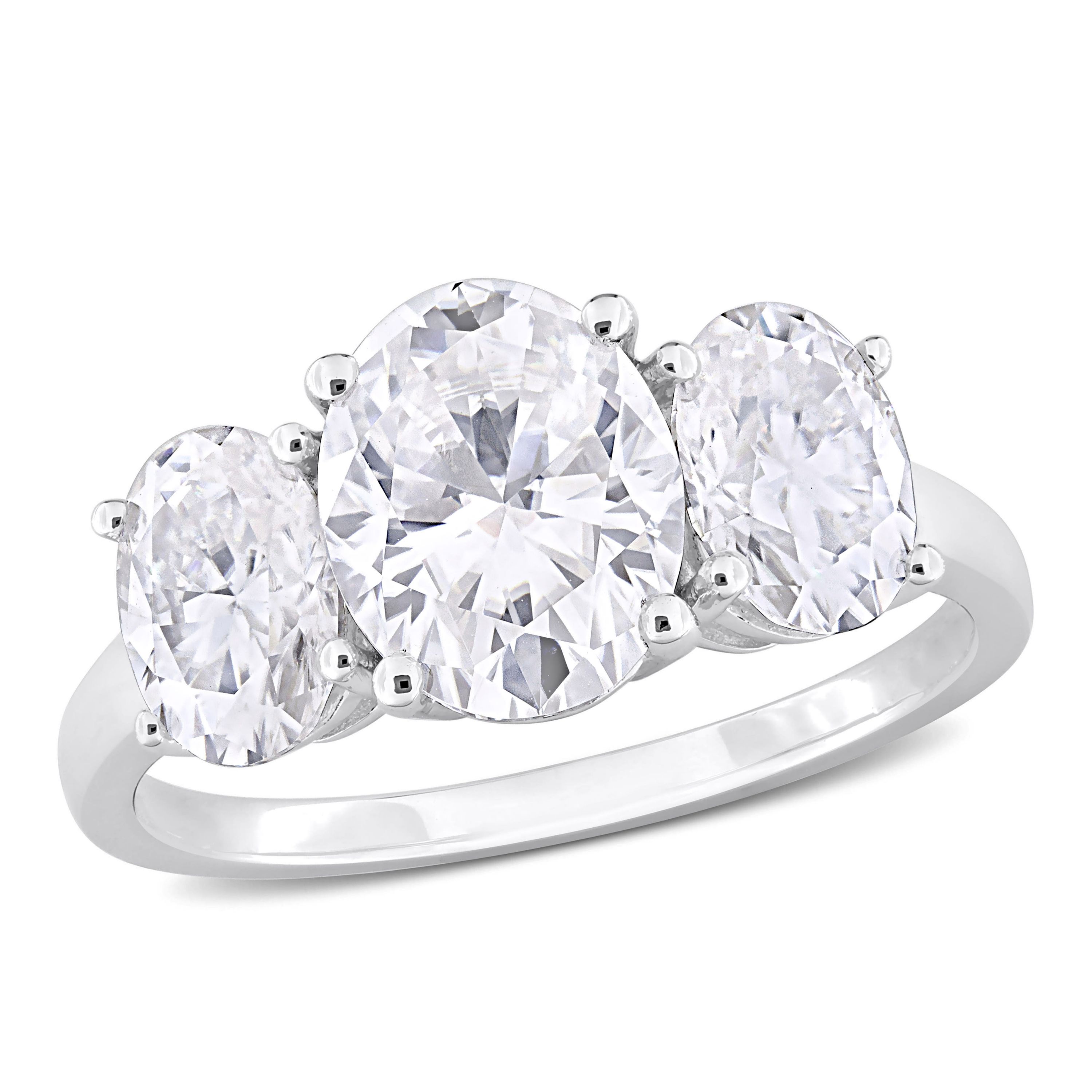 Lab Created Created Moissanite Engagement Ring in Sterling Silver