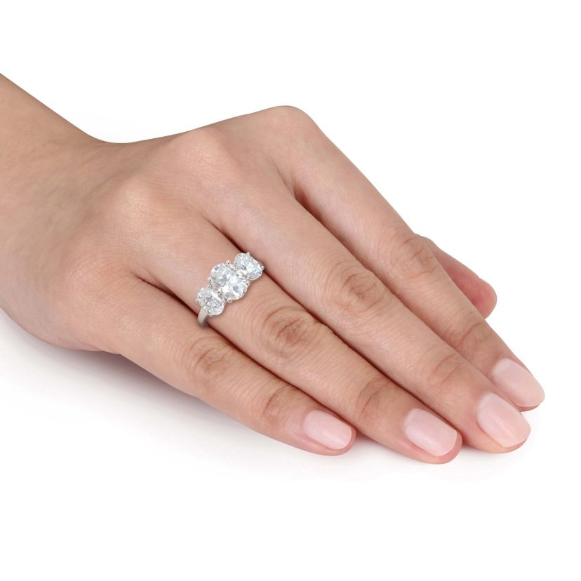 Lab Created Created Moissanite Engagement Ring in Sterling Silver