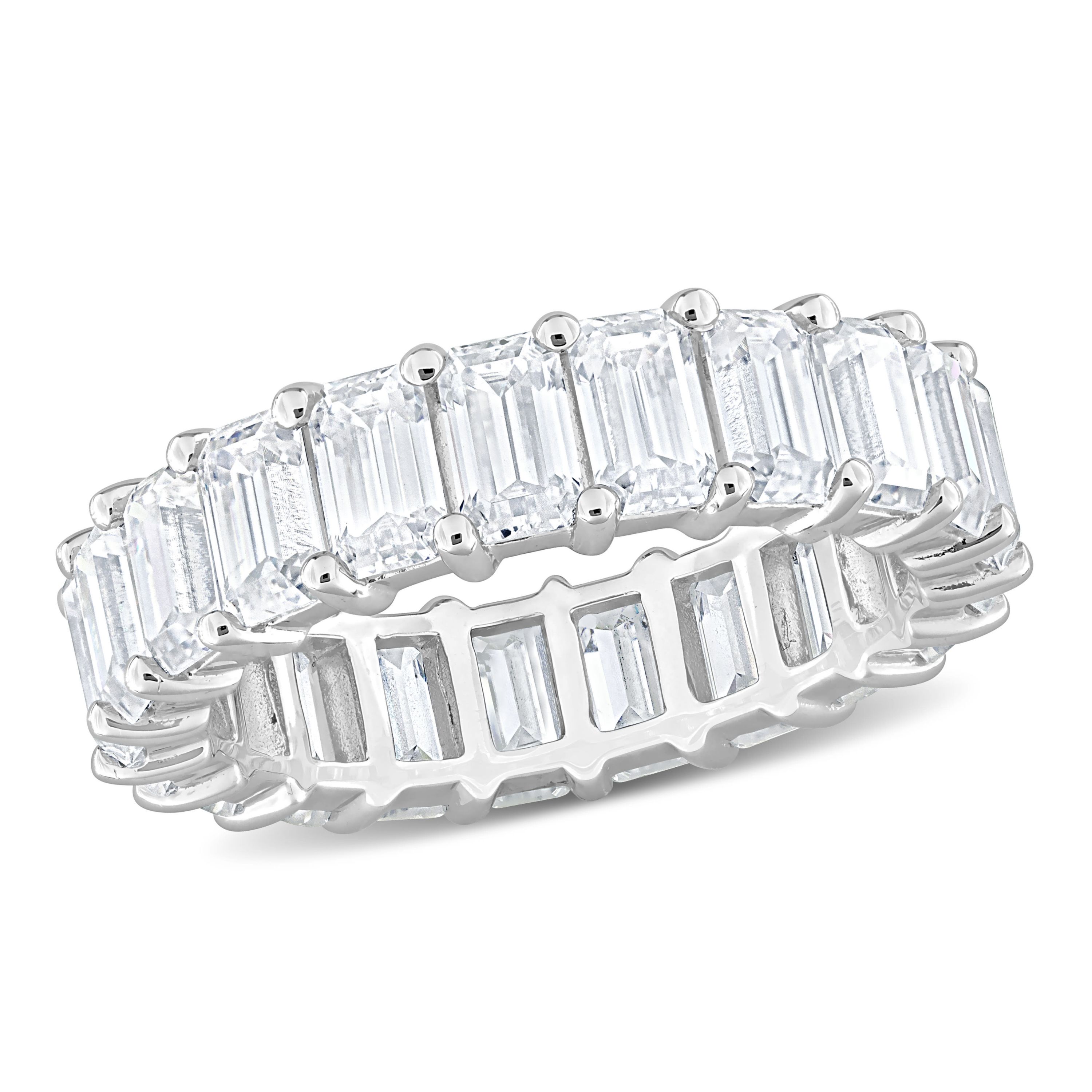 Lab Created Created Moissanite Eternity Ring in Sterling Silver
