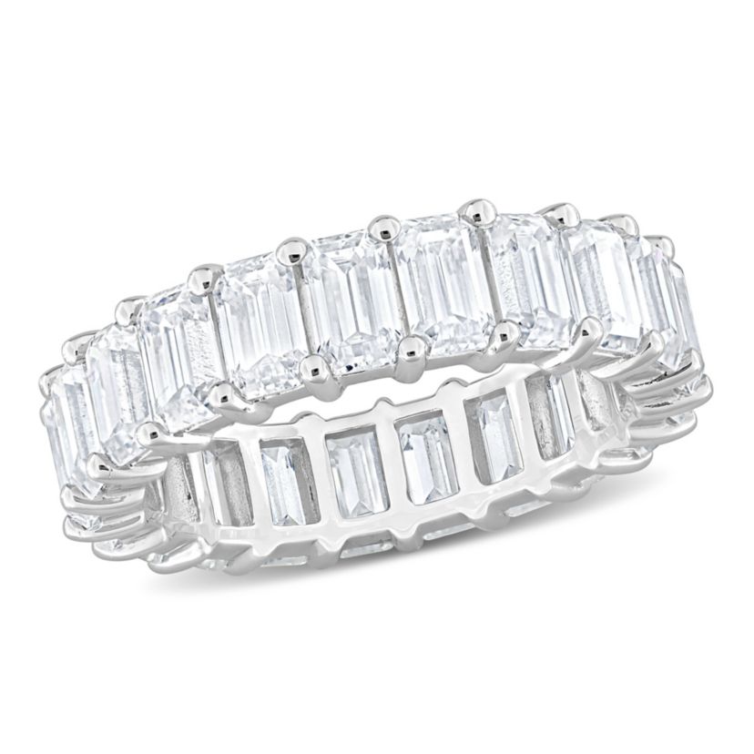 Lab Created Created Moissanite Eternity Ring in Sterling Silver