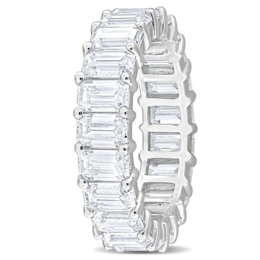 Lab Created Created Moissanite Eternity Ring in Sterling Silver