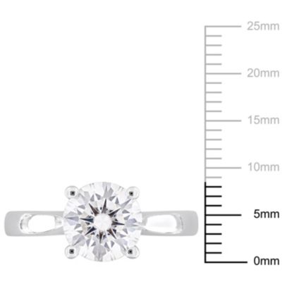 Lab Created Moissanite Solitaire Ring Sterling Silver