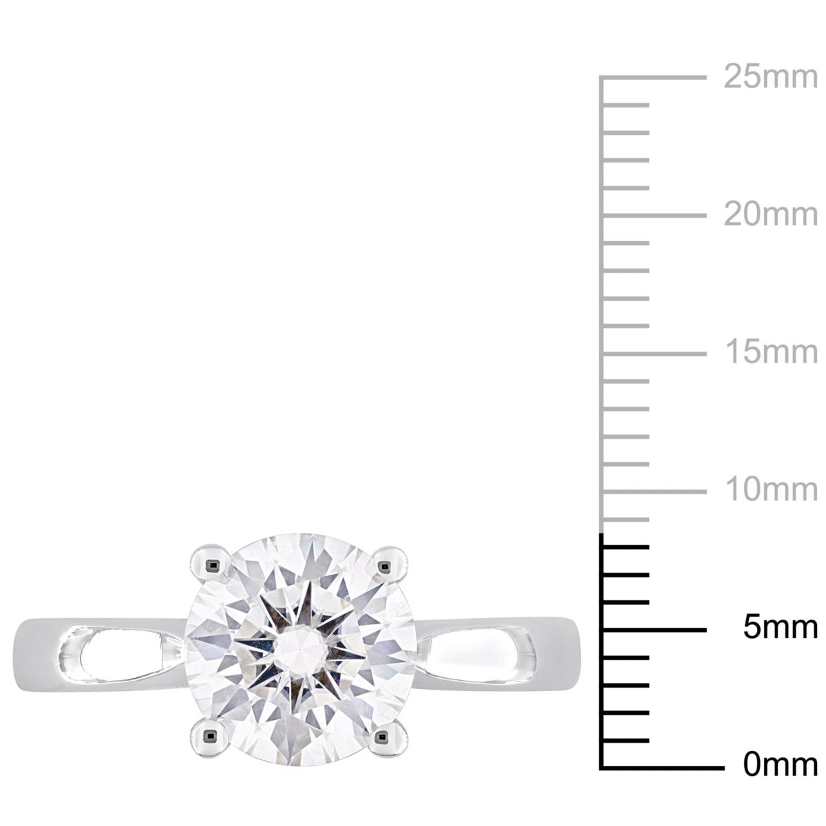 Lab Created Created Moissanite Solitaire Ring in Sterling Silver