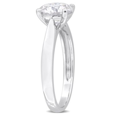 Lab Created Moissanite Solitaire Ring Sterling Silver